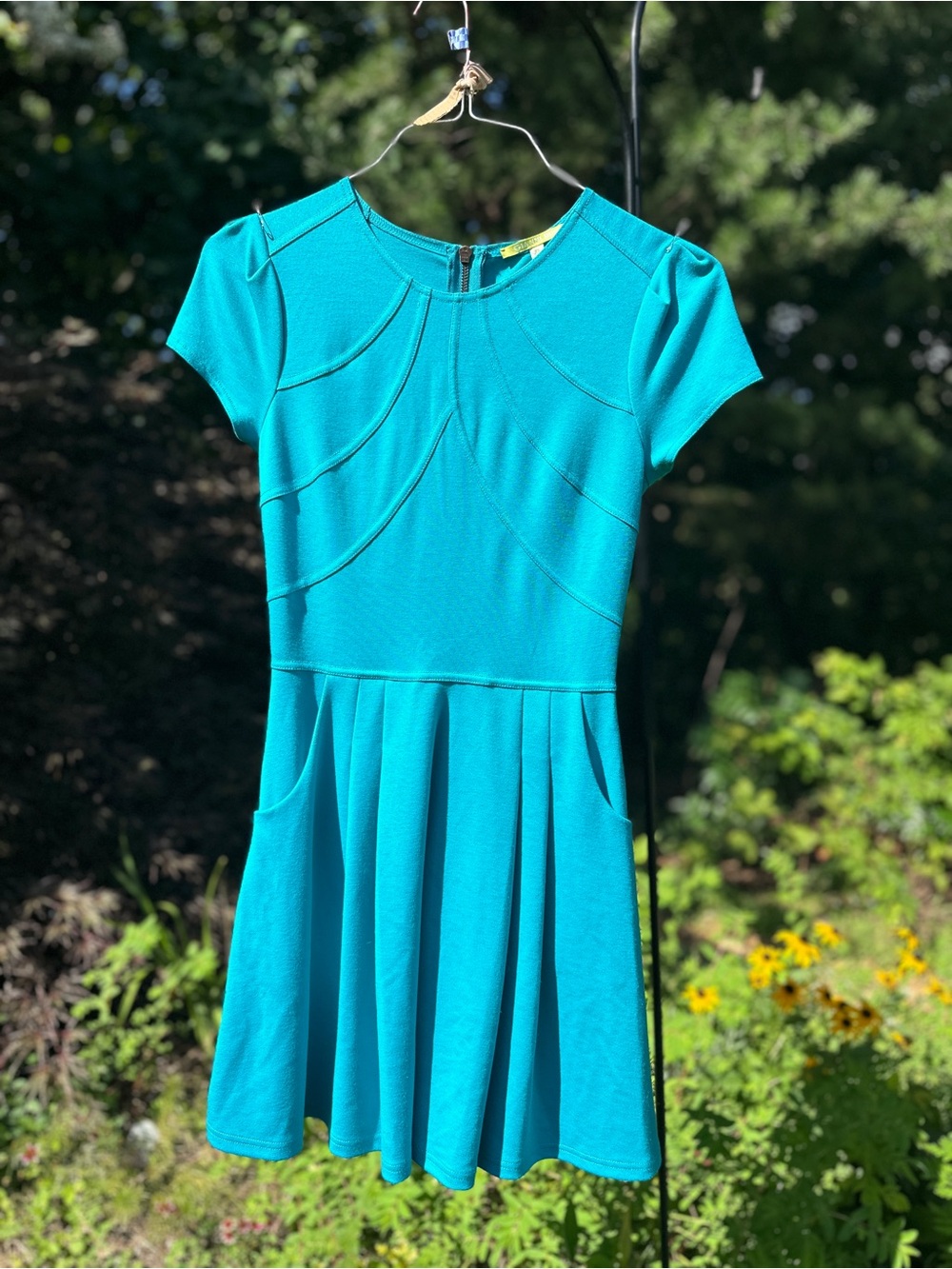 Gianni Bini Robin's Egg Blue Cap-Sleeve Fit-and-Flare Dress